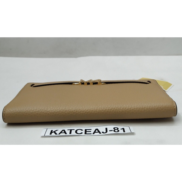 Michael Kors Reed Camel Leather Credit Card Bifold Snap Wallet - NWT $298 - Picture 4 of 14